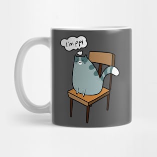 Cute "I'm" Ppl" Cat Sitting in Chair Mug